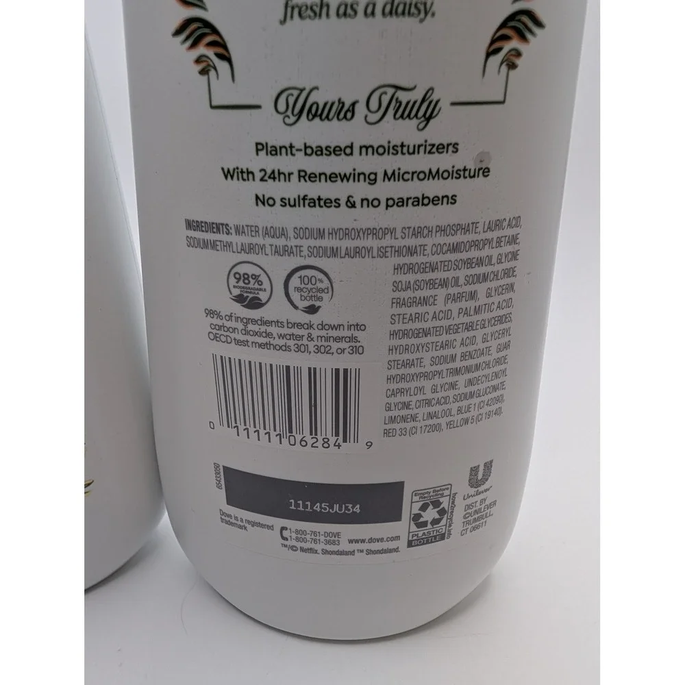 Dove Bridgerton Love & Meadows Body‎ Wash 20oz Bergamot Wildflowers 2 Pack NEW